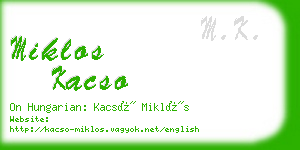 miklos kacso business card